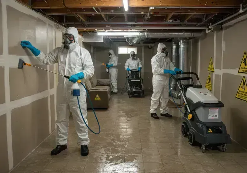 Basement Moisture Removal and Structural Drying process in Terrell, TX